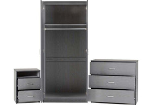 Seconique Felix Grey 3 Piece Bedroom Furniture Set (5728011747494)