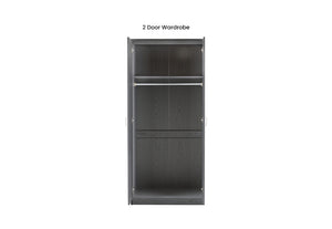 OSD Felix Grey 2 Door Wardrobe (5727953027238)