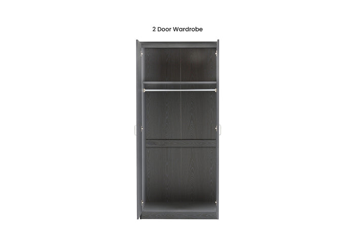 OSD Felix Grey 2 Door Wardrobe