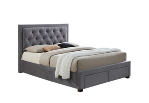 Birlea Woodbury Grey Velvet Upholstered Fabric Bed Double, King and Super King (5597391978662)