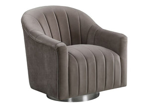 LPD Furniture Tiffany Cappuccino Pink & Silver Fabric Swivel Armchair (6167992205486)