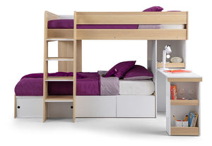 Julian Bowen Eclipse Oak and White Bunk Bed (5638984859814)