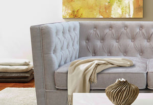 LPD Furniture York Mink and Grey 2 Seater Fabric Sofa (6168046010542)