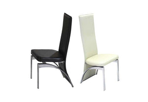OSD Pecs Black & Cream PU with Chrome Leg Dining Chair (7622110478510)