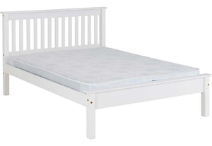 Seconique Monaco White Low Foot End Wooden Bed 5FT King Size (5756188885158)