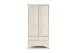 Julian Bowen Cameo Stone White Solid Pine Dove Grey 2 Door 3 Drawer Wardrobe (6570245980334)