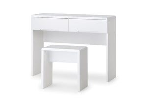 Julian Bowen Manhattan White High Gloss 2 Drawer Dressing Table (6570285793454)