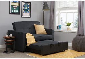 Birlea Otto Grey Upholstered Fabric Pull Out and Fold Down Sofa Bed (5596117827750)