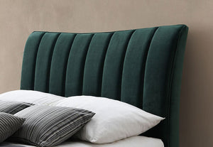 Birlea Clover Green and Grey Upholstered Fabric Bed Small Double, Double, King (5544927920294)
