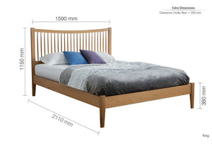 Birlea Berwick Oak Wooden Bed Frame 4FT6 Double and 5FT King Size (5597318807718)