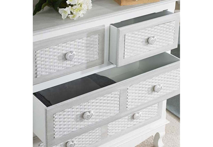 LPD Furniture Brittany White and Grey 2+2 Drawer Chest