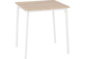 Seconique Riley White/Light Oak Effect Veneer Dining Set Table + 2 Chairs (5719868539046)