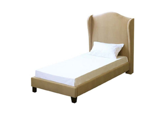 LPD Chateaux Beige Charcoal & Silver Upholstered Fabric Bed Single Double King