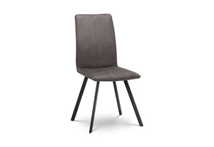 Julian Bowen Monroe Charcoal Grey Microsuede Industrial Feel Dining Chair (5635519021222)