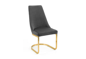 Julian Bowen Vittoria Grey/Gold & Blue/Gold Velvet Cantilever Dining Chair (7582907760814)