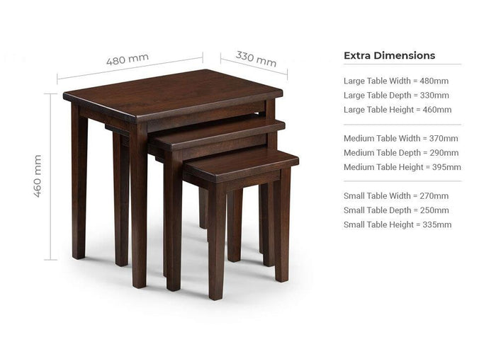 Julian Bowen Cleo Mahogany Nest of Tables