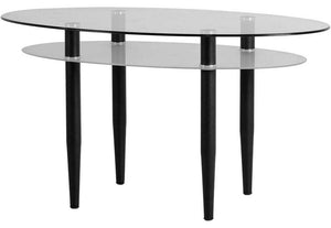 Seconique Berkley Clear Glass Table with White Faux Leather Dining Set (5718918561958)
