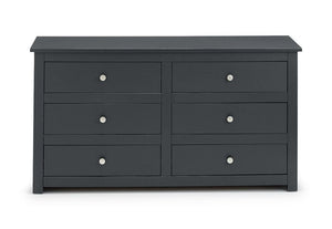 Julian Bowen Radley Surf White and Anthracite 4 Drawer 6 Drawer Wide Chests (5644525830310)