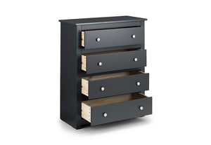 Julian Bowen Radley Surf White and Anthracite 4 Drawer 6 Drawer Wide Chests (5644525830310)