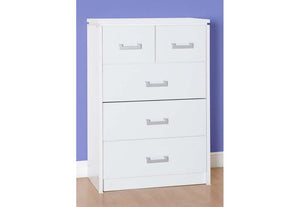 Seconique Charles Oak with Walnut Trim and White 3 Plus 2 Drawer Chest (5774891614374)