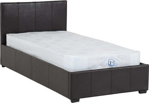 Seconique Waverley Black Faux Upholstered Fabric Bed 3FT Single 4FT6 Double (6328399331502)