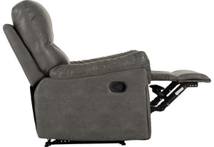 Seconique Capri Black and Grey Faux Leather Reclining Chair (5762176549030)