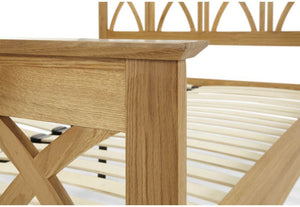 Serene Maiden Oak Wooden Bed 3FT Small Double 4FT6 5FT King 6FT (6678455713966)