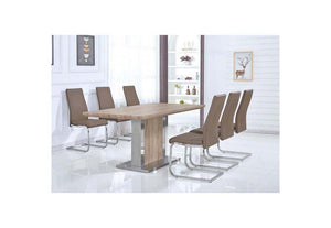 Heartlands Belize Chrome & Cappuccino PU Dining Chair (7485883941038)