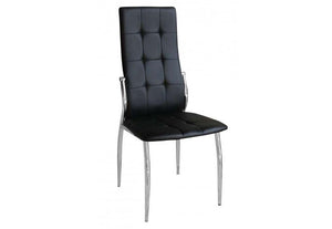 Heartlands Oyster Black Grey & White with Chrome PU Dining Chairs (7486002593966)