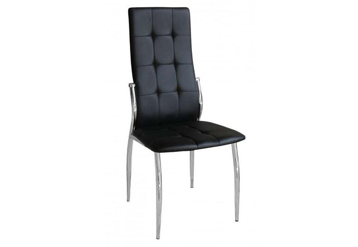 OSD Lublin Black Grey & White with Chrome PU Dining Chairs (Set of 4)