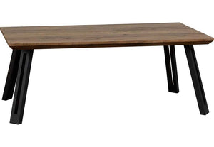 Seconique Quebec Medium Oak Effect with Black Straight Edge Coffee Table (5754558709926)