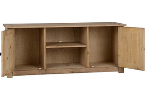 Seconique Panama Natural Wax 2 Door 1 Shelf Flat Screen TV Unit (5759289393318)