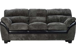 Seconique Capri Black, Charcoal and Grey Faux Leather 3 Seater & 2 Seater (5741454688422)