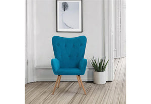 Birlea Willow Midnight Blue and Sapphire Polyester Upholstered Fabric Chair (5600698597542)