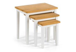 Julian Bowen Cleo White and Oak Nest of Tables (6933837742254)