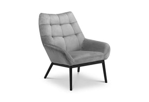 Julian Bowen Lucerne Grey Velvet Upholstered Fabric Chair (6224268230830)