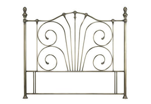 Serene Jessica Antique Brass Metal Headboard 4FT6 Double - 135cm (7567177384110)