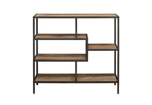 Birlea Urban Rustic Wood Effect with Black Metal Frame Wide Shelving Unit (5596190441638)