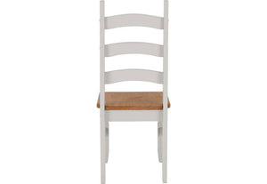 Seconique Corona Distressed Waxed Pine Grey and White Dining Chair (5780959396006)