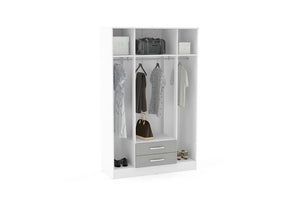 OSD Lynx High Gloss White and Grey Wardrobe (7582013030574)