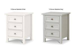 Julian Bowen Maine 3 Drawer Bedside Table/Nightstand/Bedside Cabinet Chest (6563289858222)