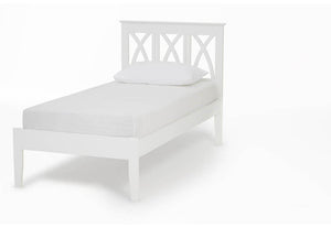 Serene Autumn Honey Oak Opal White Hevea Wooden Bed 3FT 4FT Double 5FT 6FT (6675386826926)