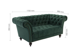 Birlea Chester 2 Seater 3 Seater Green,Grey and Midnight Blue Upholstered Sofa (5600596557990)