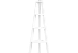 LPD Furniture Tiva White, Oak & Black Corner Ladder Shelving Unit (6167996203182)