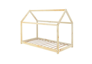 Birlea House Grey, White and Natural Pine Kids Wooden Bed Frame 3FT Single -90cm (5597560864934)