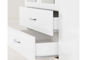 Seconique Nevada Grey, Oyster, Sonoma Oak & White 4 Door 2 Drw Mirrored Wardrobe (6541893009582)
