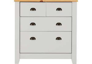 Seconique Ludlow Grey and White with Oak Lacquer 2 Plus 2 Drawer Chest (5774969733286)