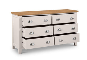 Julian Bowen Richmond Solid Oak 4 + 2 Drawer and 6 Drawer Wide Chests (5644535857318)