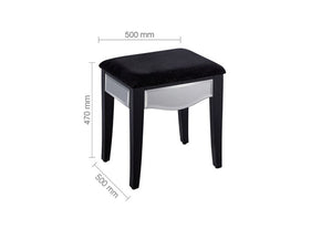 Birlea Palermo Mirrored Glass Dressing Table Stool (6710357655726)