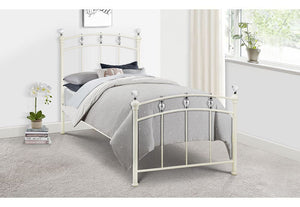 Julian Bowen Sophie Stone White Metal Bed 3FT Single 4FT6 Double 5FT King Size (5740024397990)